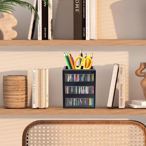 Anxiety Bookshelf Ornament Mini Bookshelf Miniature Library with 100pcs Mini Books, Mini Bookstore, Shake Off Your Anxiety, Bookmark or Pencil Holder Organizer for Book Lovers Home Decor (White) in Kuwait