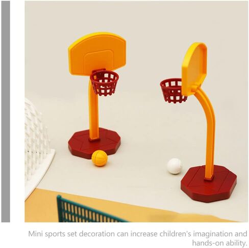 BESPORTBLE 1 Set of Mini Basketball Hoop for Dollhouse, Mini Basketball Hoop Plastic Miniature Sports Figurines Miniature Sports Equipment for Dollhouse in Saudi Arabia