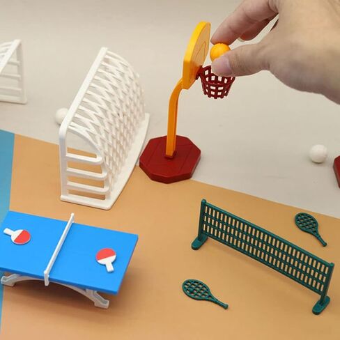 BESPORTBLE 1 Set of Mini Basketball Hoop for Dollhouse, Mini Basketball Hoop Plastic Miniature Sports Figurines Miniature Sports Equipment for Dollhouse in Saudi Arabia