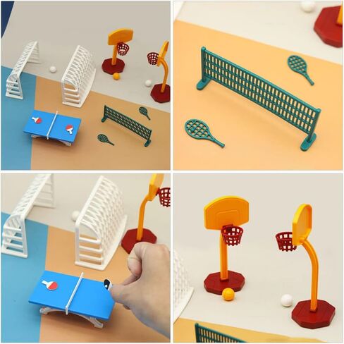 BESPORTBLE 1 Set of Mini Basketball Hoop for Dollhouse, Mini Basketball Hoop Plastic Miniature Sports Figurines Miniature Sports Equipment for Dollhouse in Saudi Arabia