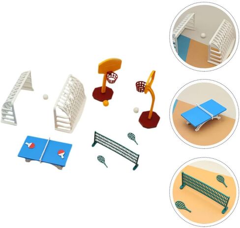 BESPORTBLE 1 Set of Mini Basketball Hoop for Dollhouse, Mini Basketball Hoop Plastic Miniature Sports Figurines Miniature Sports Equipment for Dollhouse in Saudi Arabia