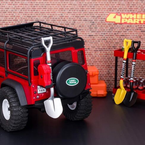 أدوات المجرفة المعدنية محاكاة الملحقات الزخرفية الزخارف المتوافقة مع Tamiya CC01 AXIAL SCX10 TRAXXAS RC4WD D90 D110 1/10 RC Crawler Truck Car (Black) in Kuwait