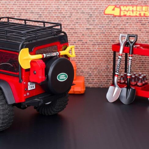 أدوات المجرفة المعدنية محاكاة الملحقات الزخرفية الزخارف المتوافقة مع Tamiya CC01 AXIAL SCX10 TRAXXAS RC4WD D90 D110 1/10 RC Crawler Truck Car (Black) in Kuwait