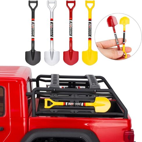 أدوات المجرفة المعدنية محاكاة الملحقات الزخرفية الزخارف المتوافقة مع Tamiya CC01 AXIAL SCX10 TRAXXAS RC4WD D90 D110 1/10 RC Crawler Truck Car (Black) in Kuwait