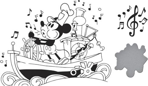 spellbinders Steamboat Willie Prosterpress Plate and Die Set ، 5 لوحات بطاقة Portspress in Saudi Arabia