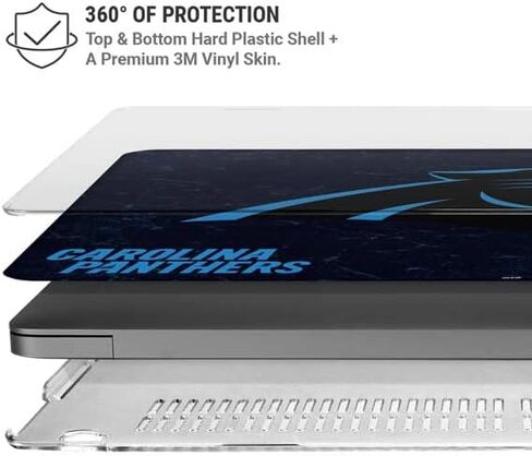 Skinit Case + Skin Compatible with MacBook Pro 14in (2021) - Officially Licensed NFL Carolina Panthers Distressed Design in Saudi Arabia