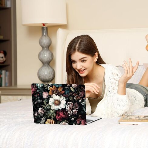 Moseso متوافق مع MacBook Air 13 بوصة الحالة 2025 2024 2023 2022 M4 A3240 M3 A3113 M2 A2681 ، قشرة بلاستيكية صلبة وحامي لوحة المفاتيح وحماية شاشة MacBook Air 13.6 بوصة ، الزهور النباتية in Saudi Arabia