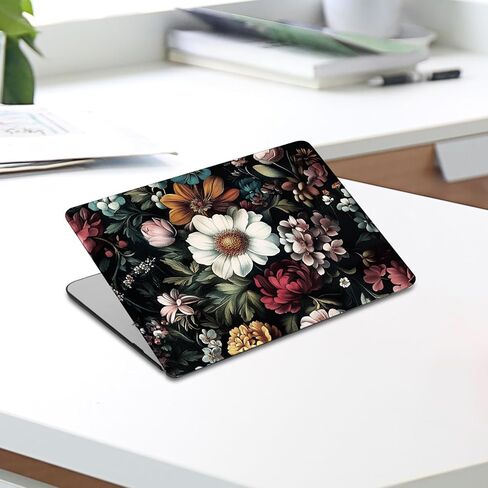 Moseso متوافق مع MacBook Air 13 بوصة الحالة 2025 2024 2023 2022 M4 A3240 M3 A3113 M2 A2681 ، قشرة بلاستيكية صلبة وحامي لوحة المفاتيح وحماية شاشة MacBook Air 13.6 بوصة ، الزهور النباتية in Saudi Arabia