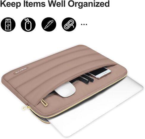 MOSISO Compatible with MacBook Air 13 inch Case 2022-2018 A2337 M1 A2179 A1932, Plastic Hard Shell&Puffy Horizontal Laptop Bag with Small Case&Keyboard Cover&Screen Protector&Storage Bag, Caramel Brow in Saudi Arabia