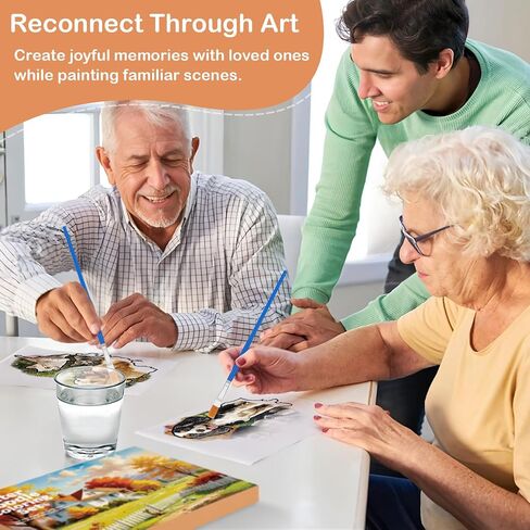 IKbodKI 24 Pcs Reusable Water Painting Toys for Dementia Products for Elderly - Dementia Activities for Seniors with 4 Brushes – Water Doodle Crafts for Alzheimer's Adults & Nursing Home Gifts (Pet) in Saudi Arabia