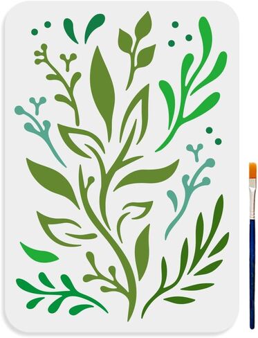 MAYJOYDIY Corner Flower Rose Stencil 11.8×11.8inch 3 Styles Vintage Rose and Vine Pattern Reusable Rose Flower Stencils for Painting with Paint Brush for Wood Canvas Wall Furniture in Saudi Arabia