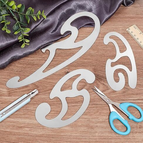 UNICRAFTALE 3Pcs Stainless Steel French Curve Ruler Drafting Drawing Template Tool Multi-Function Comic Template Tool Set for Professional Pattern Making Drawing Ruler for Drawing Woodworking in Saudi Arabia