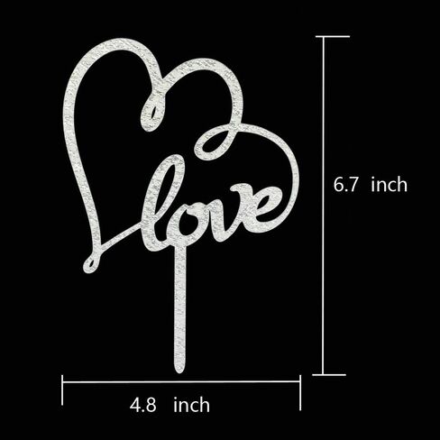Mr & Mrs Wedding Cake Topper Glitter Silver Heart with love Wedding Cake Topper Funny Love Cake Decor For Bridal Shower Wdding Engagement Anniversary Party Decorations in Saudi Arabia