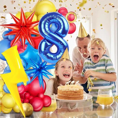 زخارف عيد ميلاد القنفذ الكرتون ، الأزرق 5 بالون رقم 40 بوصة ، الباليه البرق ، البالونات ذات اللون الأحمر الأزرق الأحمر 12 بوصة لحفل السيرك كرنفال كاريكاتوج ، زخارف عيد ميلاد خامسة للأولاد in Kuwait