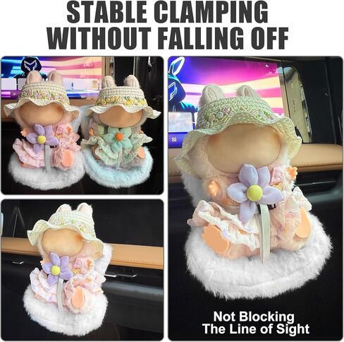 مقعد السيارة للدمى من 10 إلى 17 سم ، ملحق دمية لطيف مع وسادة فروي ناعمة ، مقطع تنفيس الهواء وقف سطح المكتب ، أريكة عرض للعمى وجامعي ، زخرفة السيارة الوظيفية (الوردي) in Kuwait