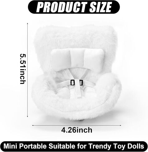 مقعد السيارة للدمى من 10 إلى 17 سم ، ملحق دمية لطيف مع وسادة فروي ناعمة ، مقطع تنفيس الهواء وقف سطح المكتب ، أريكة عرض للعمى وجامعي ، زخرفة السيارة الوظيفية (الوردي) in Kuwait