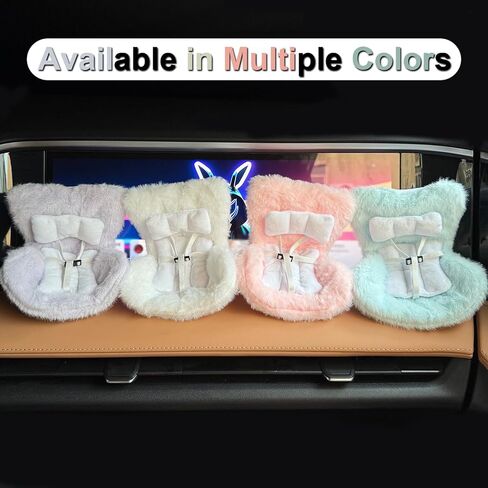 مقعد السيارة للدمى من 10 إلى 17 سم ، ملحق دمية لطيف مع وسادة فروي ناعمة ، مقطع تنفيس الهواء وقف سطح المكتب ، أريكة عرض للعمى وجامعي ، زخرفة السيارة الوظيفية (الوردي) in Kuwait