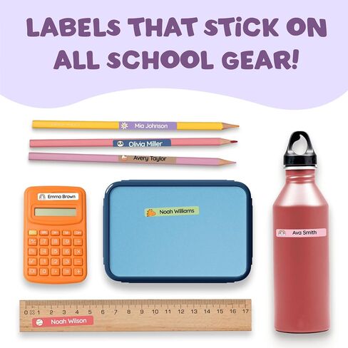 TagBuddy® Personalized Name Labels for Kids Pencils [80pcs] – Waterproof Custom Stickers for School & Daycare – Pencil Name Stickers – Stick On Name Labels for Children Pens (1.8"x0.3") in Saudi Arabia
