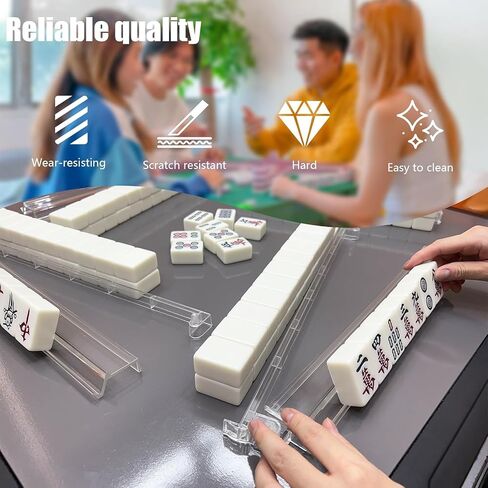 مجموعة من 4 Mahjong Tile Holder ، رفوف Mahjong الأكريليك مع دافعين 18 بوصة تأتي مع حقيبة التخزين ، ومقاومة التآكل المحسنة ، مناسبة للحفلات ، أعياد الميلاد ، عيد الشكر ، عيد الميلاد in Saudi Arabia