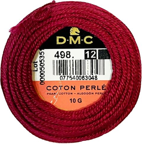DMC 116 12-498 كرات خيوط القطن اللؤلؤة ، الأحمر الداكن ، حجم 12 DMC الخيط in Saudi Arabia
