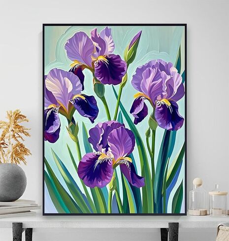 طلاء Acioppl بأرقام للبالغين المبتدئين Iris Flower DIY مجموعات الطلاء الأكريلي in Kuwait