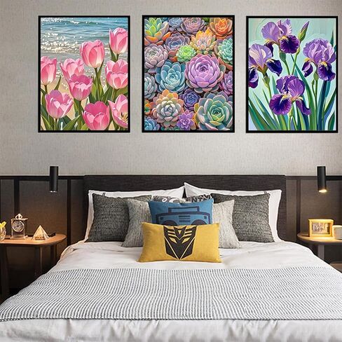 طلاء Acioppl بأرقام للبالغين المبتدئين Iris Flower DIY مجموعات الطلاء الأكريلي in Kuwait