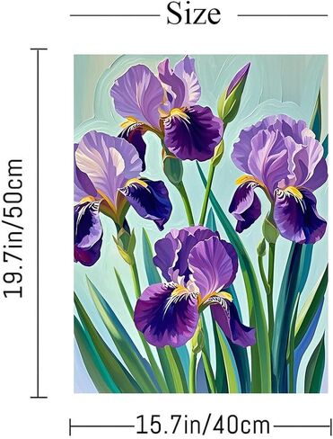 طلاء Acioppl بأرقام للبالغين المبتدئين Iris Flower DIY مجموعات الطلاء الأكريلي in Kuwait