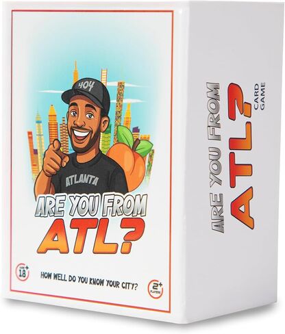 هل انت من ATL؟ لعبة بطاقة Atlanta Trivia ، لعبة حفلات البالغين للسكان المحليين والزوار ، وبطاقات ATL للثقافة ومسابقة التاريخ ، تتراوح أعمارهم بين 18 عامًا in Saudi Arabia