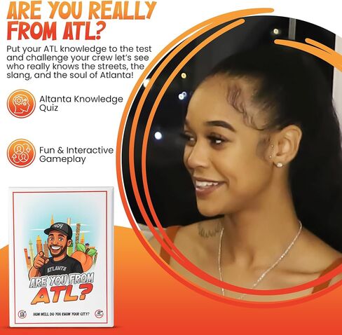 هل انت من ATL؟ لعبة بطاقة Atlanta Trivia ، لعبة حفلات البالغين للسكان المحليين والزوار ، وبطاقات ATL للثقافة ومسابقة التاريخ ، تتراوح أعمارهم بين 18 عامًا in Saudi Arabia