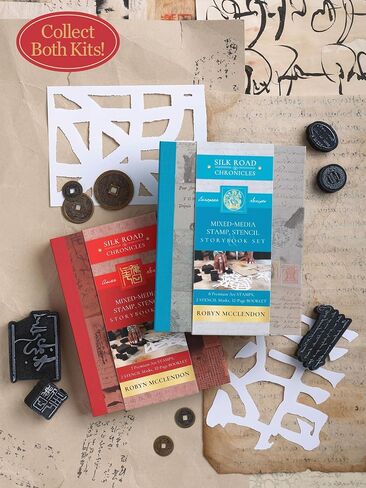Mixed-Media Stamp, Stencil, and Storybook Set Asian Scripts: 7 Premium Art Stamps, 2 Stencil Masks, and 32-Page Instruction Booklet; Great for Gel Plate Printing in Saudi Arabia