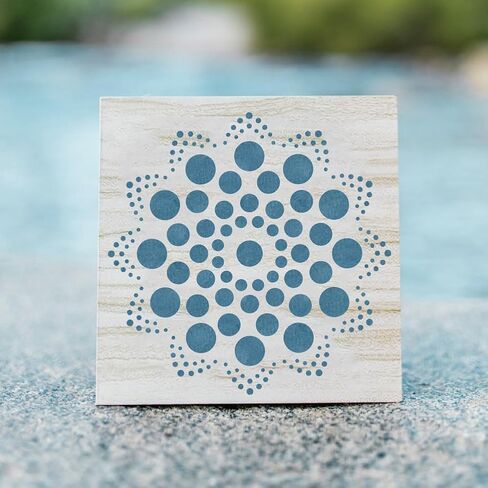 Fingerinspire 4pcs الفنون الشعبية الزهور الإستنسل مع الفرشاة 5.9x5.9 بوصة قابلة لإعادة الاستخدام النمط النمط المجردة زهور التصميم الفني للاستنسل مواضيع شعبية للطلاء على الأثاث الحائط الخشبي in Saudi Arabia