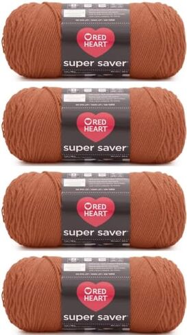 Red Hearts Super Saver Sienna Yarn - 4 حزمة من 198g/7oz - الأكريليك - 4 متوسطة (الصوفي) - 364 ياردة - الحياكة/الكروشيه in Saudi Arabia