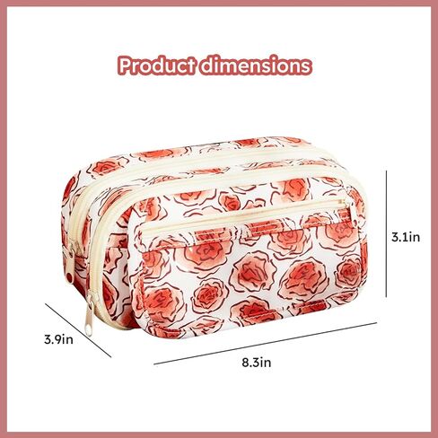 روز قلم رصاص كبير حقيبة كيس كويكيت جمالية الأزهار الحقيقية الكبيرة مع ملصقات الورد 50pcs لمكياج كوليدج للبالغين in Saudi Arabia