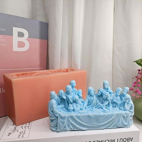 The Last Supper Candle Silicone Mold Handmade Wax Mould Resin Plaster Gypsum Mould DIY Gifts for Friends Family Members Table Decoration in Saudi Arabia