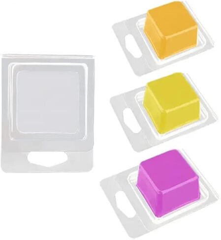 1 أوقية. Pet Plastic Cube Clamshell (100 pcs) مثالية لعينات من ذوبان الشمع أو الصابون الصغيرة. in Saudi Arabia
