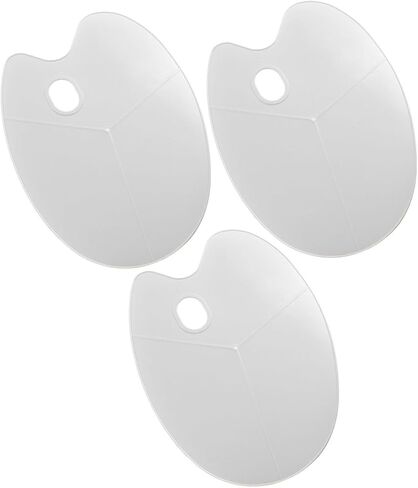 Homoyoyo 3pcs Mixing Tray Paint Palette for Watercolor Oil Gouache for Artists Boys and Girls Crafts Oval Shape in Saudi Arabia