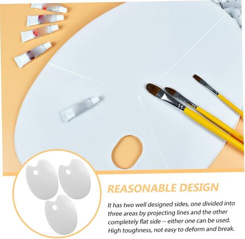 Homoyoyo 3pcs Mixing Tray Paint Palette for Watercolor Oil Gouache for Artists Boys and Girls Crafts Oval Shape in Saudi Arabia