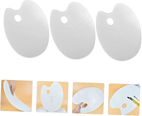 Homoyoyo 3pcs Mixing Tray Paint Palette for Watercolor Oil Gouache for Artists Boys and Girls Crafts Oval Shape in Saudi Arabia
