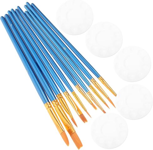 Angoily 1set Watercolor Mixing Trays and Brushes Multi-Functional Pigment Plates for Artists Beginners and Crafts Brushes Trays Easy to Clean and Design in Saudi Arabia
