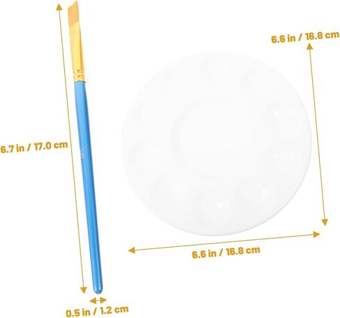 Angoily 1set Watercolor Mixing Trays and Brushes Multi-Functional Pigment Plates for Artists Beginners and Crafts Brushes Trays Easy to Clean and Design in Saudi Arabia
