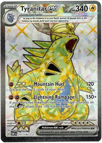 Pokemon - Tyranitar ex 211/197 - Obsidian Flames - Ultra Rare - Full Art in Saudi Arabia