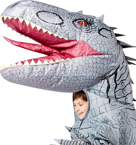Rubies Fun Inflatable Indominus Rex Kids Inflatable Costume with Battery Powered Fan, One Size in Saudi Arabia