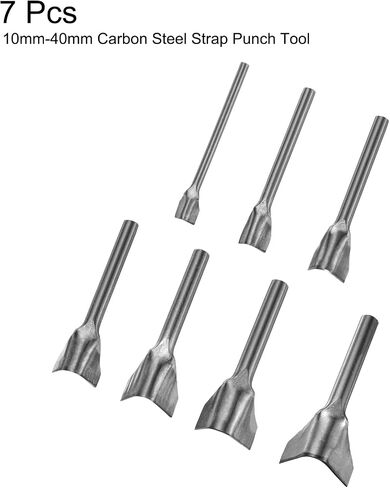 uxcell 7pcs لكمة جلدية على شكل حرف V ، 10 مم إلى 40 مم ، قاطع جلدي ، قاطع نهاية الحزام ، أداة لكمة الصلب الكربوني V لصياغة حزام ومحفظة وحقيبة in Saudi Arabia