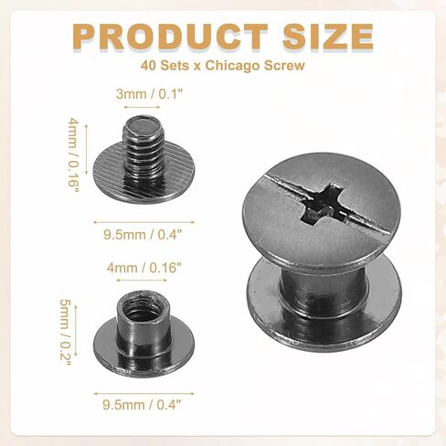 UXCELL 40 SETS Chicago SCRET RIVETS M5X6MM Metal Phillips Post Pain مسامير مسامير مسامير مسامير لداي لجلات حزام جلدية DIY ، in Saudi Arabia