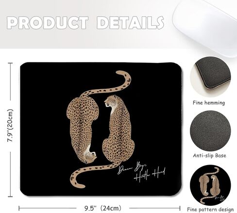 Trendy Retro Lucky 8 Ball Mouse Pad, Preppy Leopard Cheetah Mouse Pads Mousepad for Desk Home Office Dorm Computers Laptop, Preppy Girly Office Supplies Desk Accessories, 7.9x7.9 Inch in Kuwait