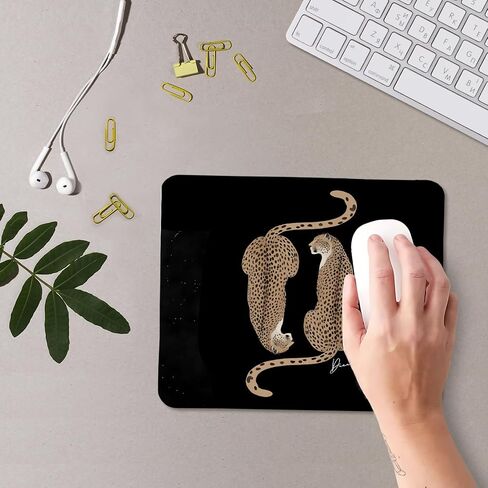 Trendy Retro Lucky 8 Ball Mouse Pad, Preppy Leopard Cheetah Mouse Pads Mousepad for Desk Home Office Dorm Computers Laptop, Preppy Girly Office Supplies Desk Accessories, 7.9x7.9 Inch in Kuwait