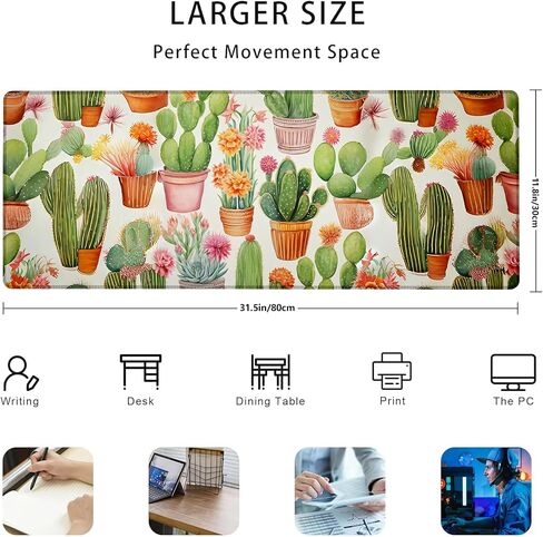 مجموعة صبار الألعاب هدايا لوحة الفأر 31.5 "× 11.8" ، القاعدة المطاطية غير المنقولة مموز موسى لأجهزة الكمبيوتر ديكور ملحقات المنزل كمبيوتر المحمول ، وسادة الماوس ، لوحة مكتب لوحة المفاتيح in Kuwait