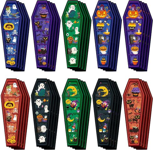 Tenceur 50 Pcs 10 Styles Halloween Bookmark Rulers Horror Coffin Acrylic Bookmarks Halloween Party Favors Cute Pumpkin Bat Ghost Bookmarks for Reader Adults Book Lovers Trick or Treat Prizes in Saudi Arabia