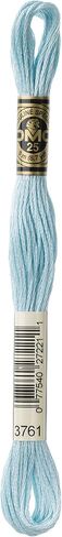 DMC 117-3761 Mouline Stranded Cotton Six Strand Embroidery Floss Thread, Light Sky Blue, 8.7-Yard in Saudi Arabia