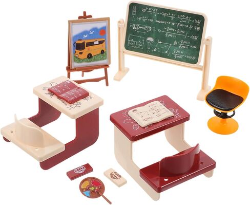 مشهد الفصول الدراسية المصغرة 1 مجموعة Mini House Kit ألعاب السبورة للبنين والبنات ديي ديني مصغرة in Kuwait